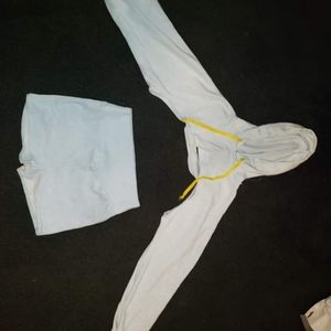 Blue Sweater Cropped Set